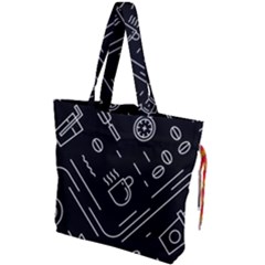 Coffee-background Drawstring Tote Bag by Salman4z