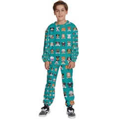 Different-type-vector-cartoon-dog-faces Kids  Sweatshirt Set by Salman4z