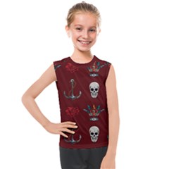 Tattoo-old-school-background-pattern Kids  Mesh Tank Top by Salman4z