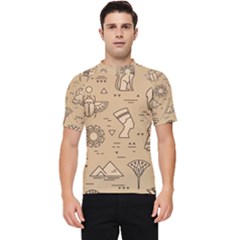 Egyptian-seamless-pattern-symbols-landmarks-signs-egypt Men s Short Sleeve Rash Guard by Salman4z