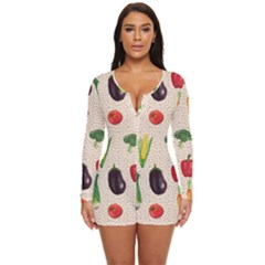 Vegetables Long Sleeve Boyleg Swimsuit by SychEva