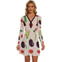Vegetables Long Sleeve Deep V Mini Dress  View1
