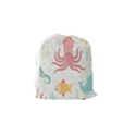 Underwater-seamless-pattern-light-background-funny Drawstring Pouch (Small) View2