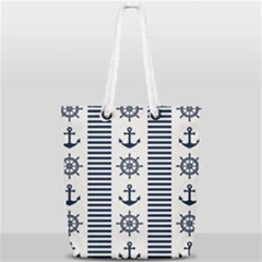 Nautical-seamless-pattern-vector-illustration Full Print Rope Handle Tote (small) by Salman4z