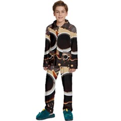 Coffee Cafe Espresso Drink Beverage Kids  Long Sleeve Velvet Pajamas Set by Ravend