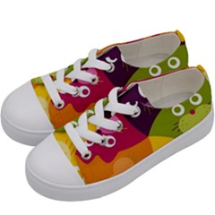 Colorful Cats Kids  Low Top Canvas Sneakers by Sparkle