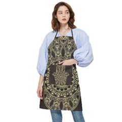 Hamsa-hand-drawn-symbol-with-flower-decorative-pattern Pocket Apron by Salman4z