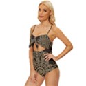 Hamsa-hand-drawn-symbol-with-flower-decorative-pattern Knot Front One-Piece Swimsuit View2