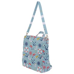 Nautical-marine-symbols-seamless-pattern Crossbody Backpack by Salman4z