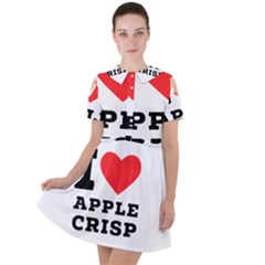 I Love Apple Crisp Short Sleeve Shoulder Cut Out Dress  by ilovewhateva