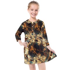 Science Fiction Background Fantasy Kids  Quarter Sleeve Shirt Dress by danenraven