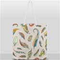 Vector-boho-doodle-feathers-seamless-pattern-illustration Full Print Rope Handle Tote (Large) View1
