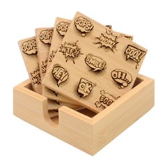 Set-colorful-comic-speech-bubbles Bamboo Coaster Set by Salman4z