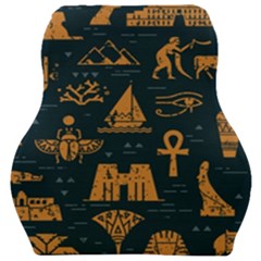 Dark-seamless-pattern-symbols-landmarks-signs-egypt Car Seat Velour Cushion  by Salman4z