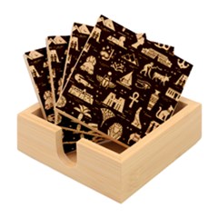 Dark-seamless-pattern-symbols-landmarks-signs-egypt Bamboo Coaster Set by Salman4z