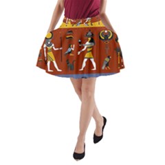 Ancient-egyptian-religion-seamless-pattern A-line Pocket Skirt by Salman4z
