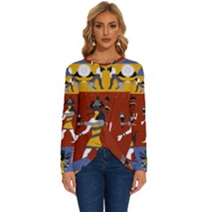Ancient-egyptian-religion-seamless-pattern Long Sleeve Crew Neck Pullover Top by Salman4z