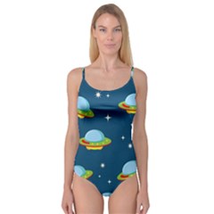 Seamless-pattern-ufo-with-star-space-galaxy-background Camisole Leotard  by Salman4z