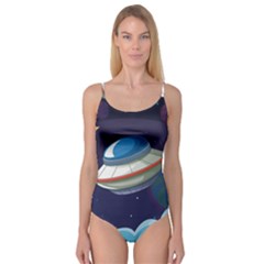 Ufo-alien-spaceship-galaxy Camisole Leotard  by Salman4z