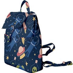 Seamless-pattern-with-funny-aliens-cat-galaxy Buckle Everyday Backpack by Salman4z