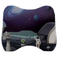 Alien-astronaut-scene Velour Head Support Cushion by Salman4z