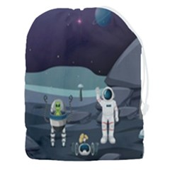 Alien-astronaut-scene Drawstring Pouch (3xl) by Salman4z
