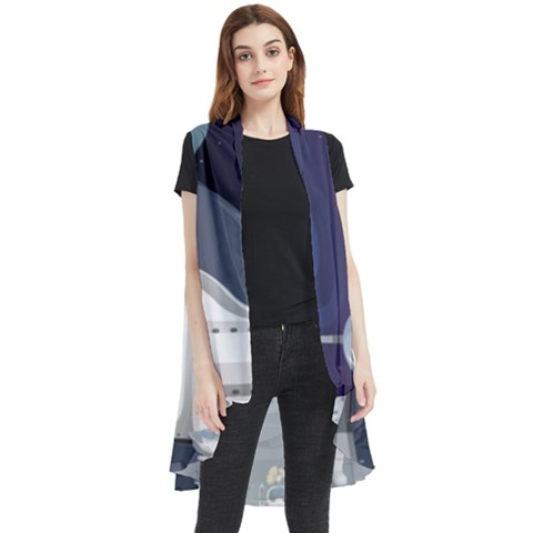 Alien-astronaut-scene Sleeveless Chiffon Waistcoat Shirt by Salman4z