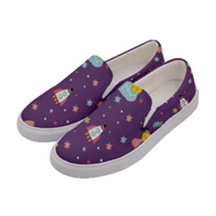 Space-travels-seamless-pattern-vector-cartoon Women s Canvas Slip Ons by Salman4z