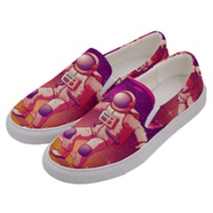Astronaut-spacesuit-standing-surfboard-surfing-milky-way-stars Men s Canvas Slip Ons by Salman4z