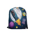 Spaceship-astronaut-space Drawstring Pouch (Large) View1