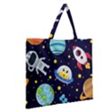 Space-seamless-pattern   - Zipper Large Tote Bag View2