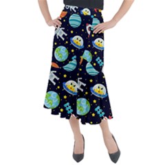 Space-seamless-pattern   - Midi Mermaid Skirt by Salman4z