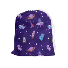 Space-seamless-pattern Drawstring Pouch (xl) by Salman4z