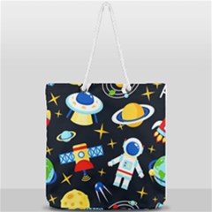 Space Seamless Pattern Full Print Rope Handle Tote (large) by Salman4z