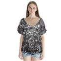 Vector-flat-space-design-background-with-text V-Neck Flutter Sleeve Top View1