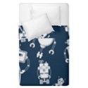 White-robot-blue-seamless-pattern Duvet Cover Double Side (Single Size) View1