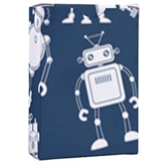 White-robot-blue-seamless-pattern Playing Cards Single Design (rectangle) With Custom Box by Salman4z
