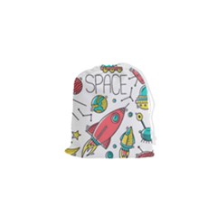 Space-cosmos-seamless-pattern-seamless-pattern-doodle-style Drawstring Pouch (xs) by Salman4z