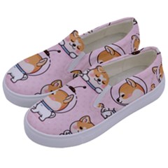 Set-kawaii-smile-japanese-dog-akita-inu-cartoon Kids  Canvas Slip Ons by Salman4z