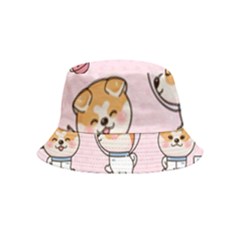 Set-kawaii-smile-japanese-dog-akita-inu-cartoon Bucket Hat (kids) by Salman4z