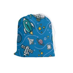 About-space-seamless-pattern Drawstring Pouch (large) by Salman4z