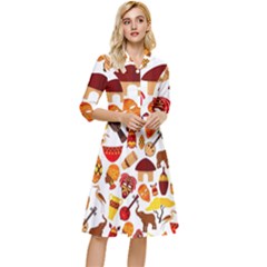Africa-jungle-ethnic-tribe-travel-seamless-pattern-vector-illustration Classy Knee Length Dress by Salman4z