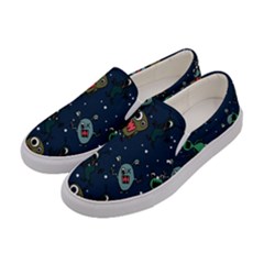 Monster-alien-pattern-seamless-background Women s Canvas Slip Ons by Salman4z