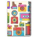 Retro-cameras-audio-cassettes-hand-drawn-pop-art-style-seamless-pattern 5.5  x 8.5  Notebook View2