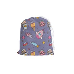 Outer-space-seamless-background Drawstring Pouch (medium) by Salman4z