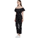 Abstract-math Pattern Off Shoulder Ruffle Top Jumpsuit View2