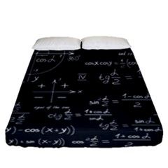 Mathematical-seamless-pattern-with-geometric-shapes-formulas Fitted Sheet (queen Size) by Salman4z
