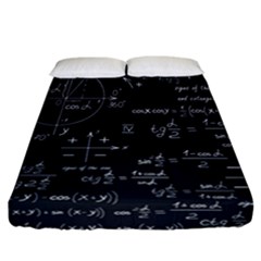 Mathematical-seamless-pattern-with-geometric-shapes-formulas Fitted Sheet (california King Size) by Salman4z