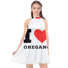 I Love Oregano Halter Neckline Chiffon Dress  by ilovewhateva