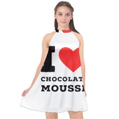 I Love Chocolate Mousse Halter Neckline Chiffon Dress  by ilovewhateva